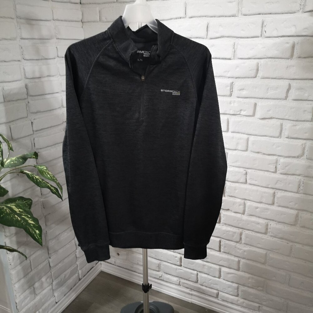StormPack Sunice Men's Size Large Fleece Lined Dark Grey 1/4 Zip Pullover